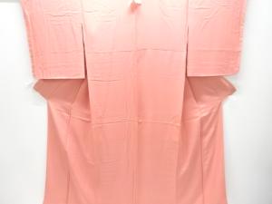 百貫達雄　草花模様織り出し一つ紋色無地着物